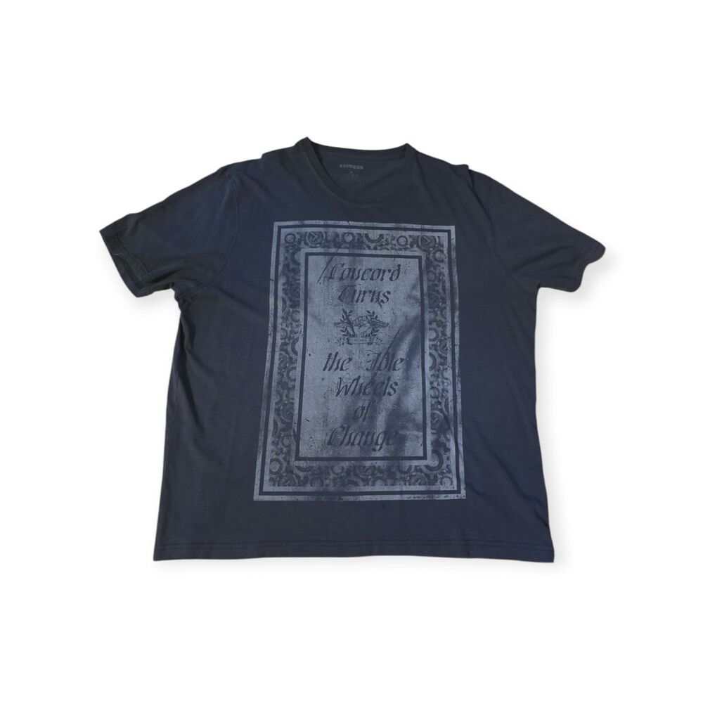 Express Men’s XL Graphic T-Shirt Gray Concord Paris Vintage Style Tee